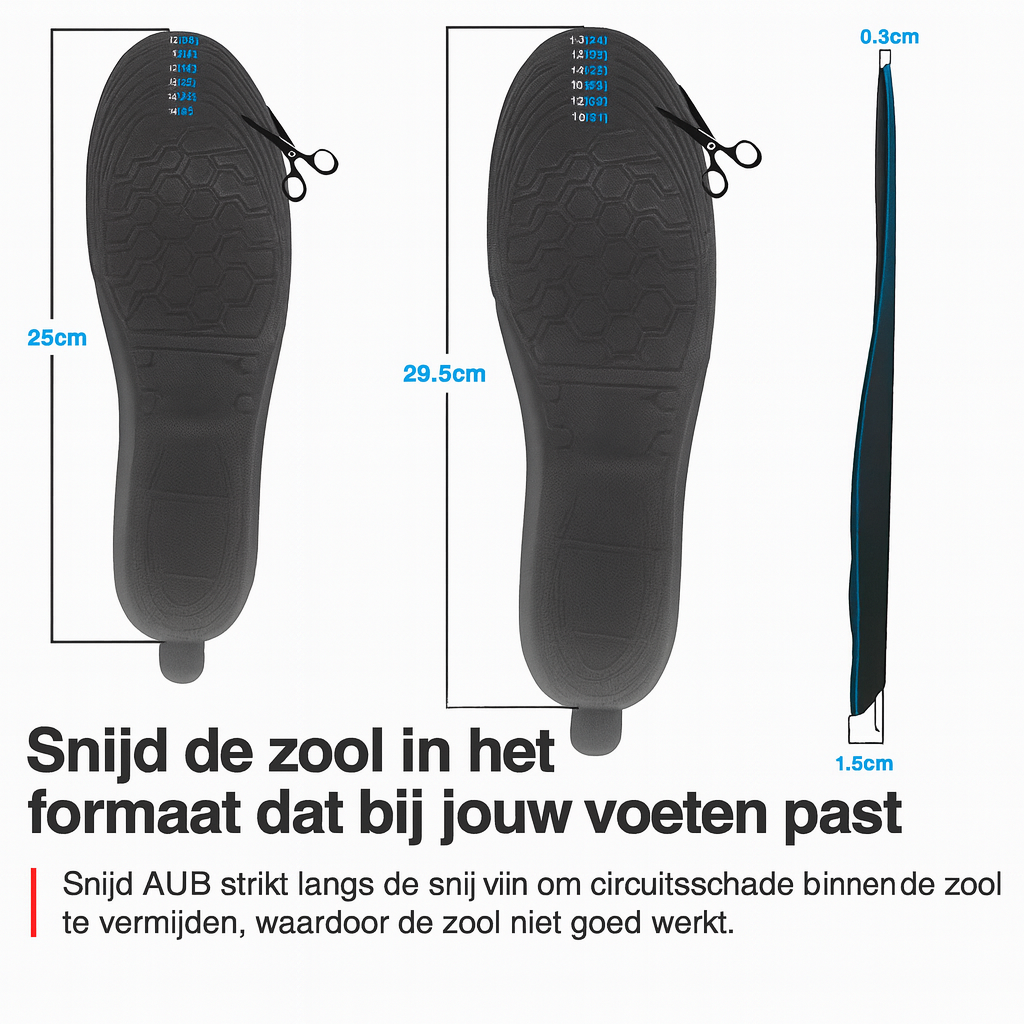 Oplaadbare Verwarmde Inlegzolen